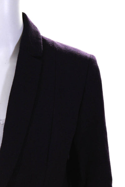 Elie Tahari Womens Long Sleeved One Buttoned Blazer Suit Jacket Purple Size 4