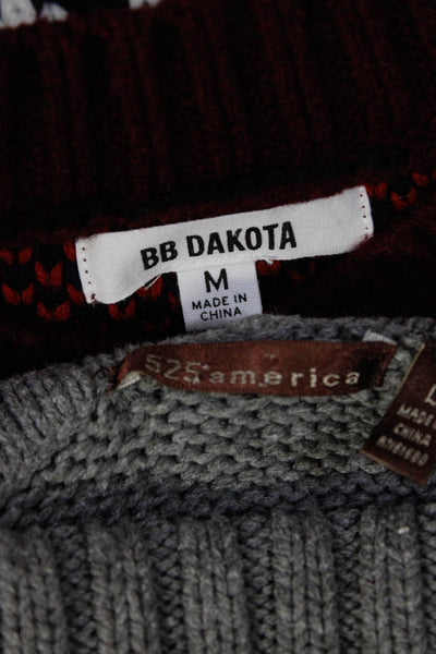 BB Dakota 525 America Womens Patchwork Textured Sweaters Red Size M L Lot 2