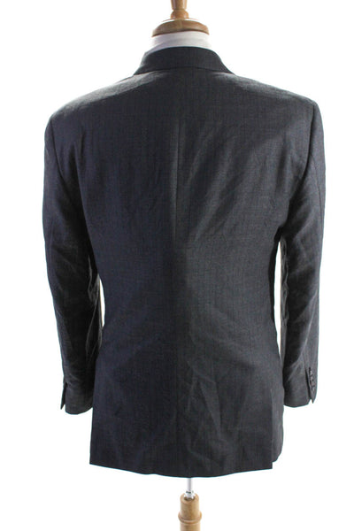 Coppley Mens Texture Long Sleeve Buttoned Collared Darted Blazer Gray Size EUR44