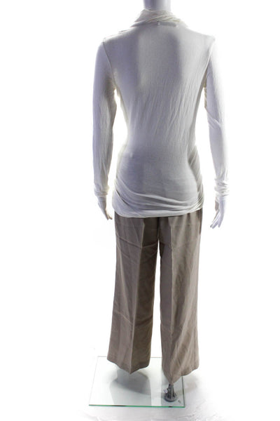 Bailey 44 BCBG Max Azria Womens Draped Top Straight Pants Cream Size S 0 Lot 2