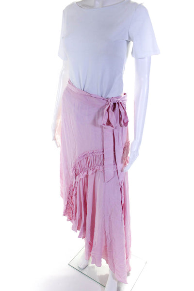 Preen Line Womens Side Zip Draped Asymmetrical Skirt Pink Size Small