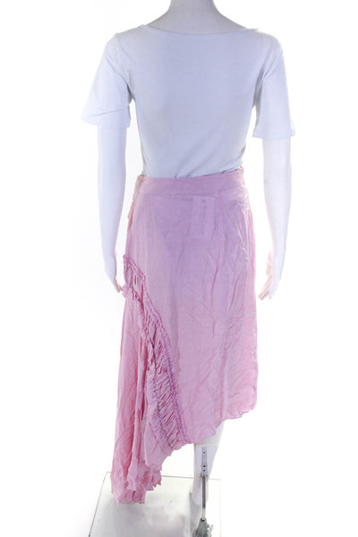 Preen Line Womens Side Zip Draped Asymmetrical Skirt Pink Size Small