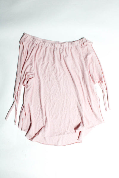 Nation LTD Minnie Rose Womens Off Shoulder Shirt Sweater Pink Brown XS Lot 2
