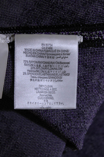 Herve Leger Women's Sleeveless Crew Neck Printed Fit& Flare Midi Dress Purple S