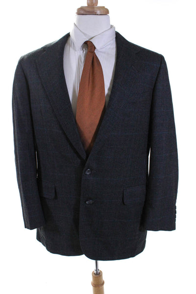 H. Freeman & Son Mens Plaid Two Button Blazer Jacket Gray Size 40