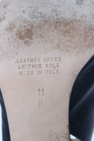 Isaac Isaac Mizrahi Womens Leather Slingbacks Pumps Black Size 11 B