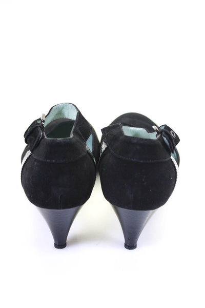 Sigerson Morrison Womens Suede Ankle Strap Pumps Black Size 11 B