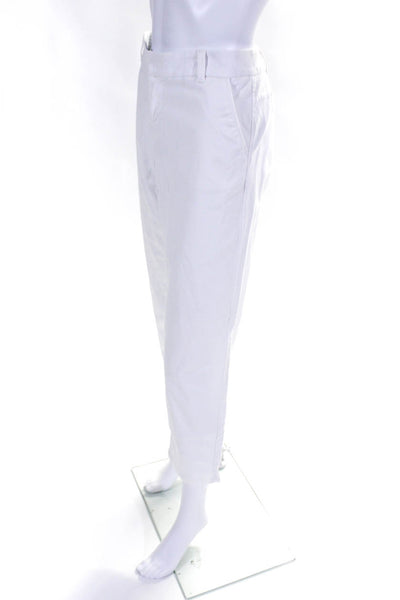 Ecru Women's Flat Front  Four Pockets Dress Straight Leg Pant White Size 34