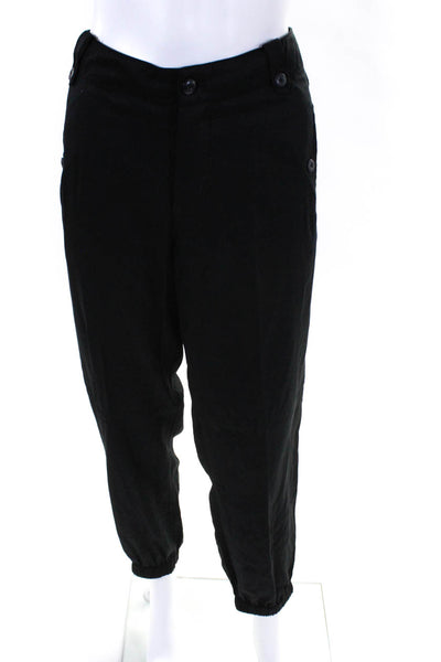 Ralph Lauren Blue Label Womens Satin Mid Rise Cargo Pants Black Size 10