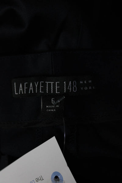 Lafayette 148 New York Womens Hook & Bar Closure Welt Pocket Pants Navy Size 6