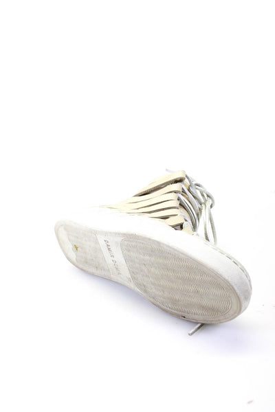 Damir Doma Womens Leather Cut Out High Top Sneakers Beige Ivory Size 5US 35EU