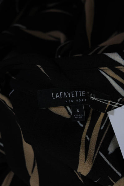 Lafayette 148 New York Women's Long Sleeve Floral Maxi T-Shirt Dress Black S