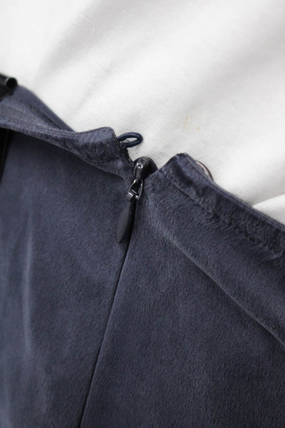 Eileen Fisher Women's Elastic Waist Zip Flare Midi Skirt Blue Size PL