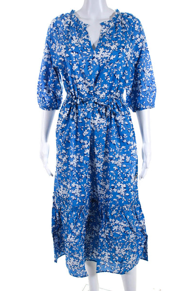Draper James Women's V-Neck Short Sleeves Drawstring Waist Mini Dress Floral XS