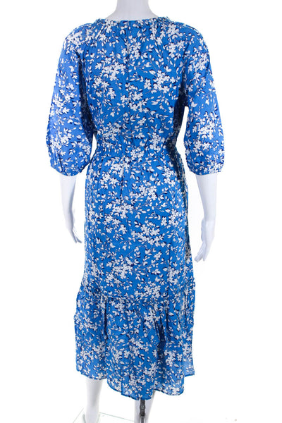 Draper James Women's V-Neck Short Sleeves Drawstring Waist Mini Dress Floral XS