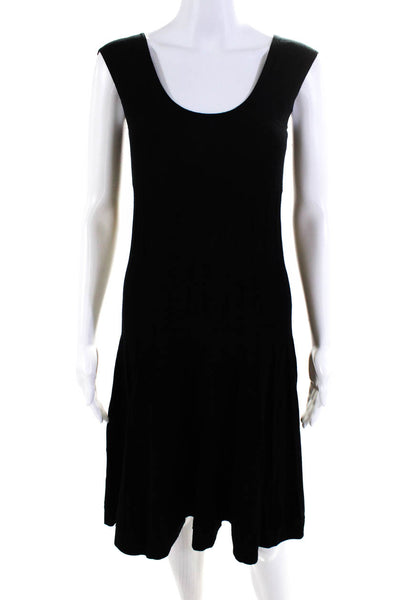 Donna Karan New York Womens Sleeveless A Line Midi Dress Black Size Small