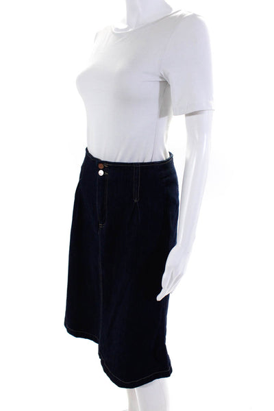 Wash Lab Womens Denim A Line Skirt Blue Cotton Size 27