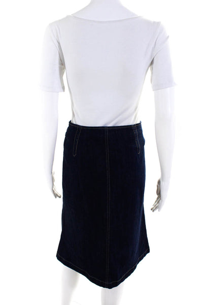Wash Lab Womens Denim A Line Skirt Blue Cotton Size 27