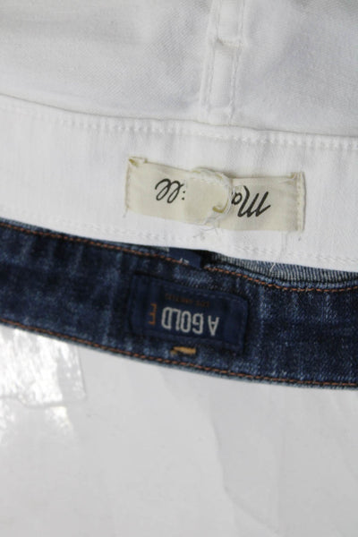Agolde Madewell Womens Mid High Rise Skinny Jeans White Blue Size 27 28 Lot 2