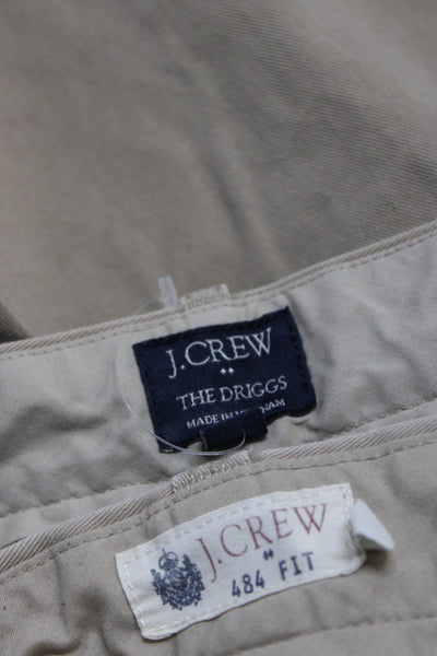 J Crew Mens Flat Front Straight Chino Khaki Pants Brown Size 34x32, 33x32 Lot 2