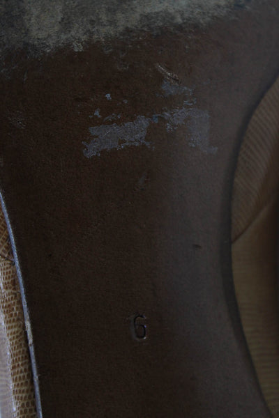 Trafalgar Womens Leather Lizard Print Loafer Pumps Brown Size 6