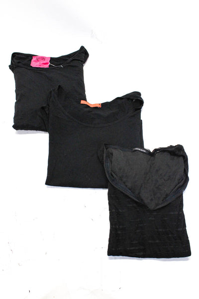 Calvin Rucker Women's V-Neck Short Sleeve Distressed T-Shirt Black Size S Lot 3