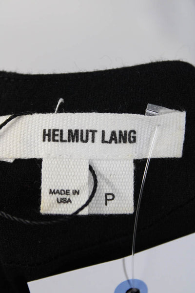 Helmut Lang Women's Short Sleeve V-Neck Zip Up Pencil Dress Black Size P