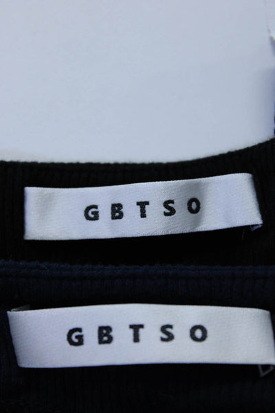GBTSO Womens Long Sleeve Off The Shoulder Knit Tops Black Navy Blue Size M Lot 2