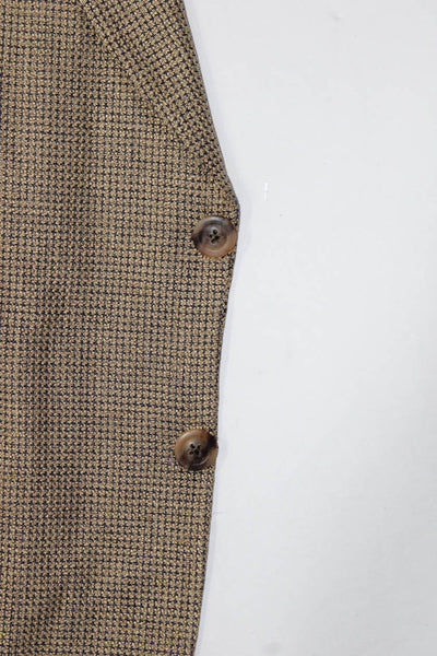 Hart Schaffner Marx Men's Houndstooth Two Button Blazer Jacket Beige Size 40