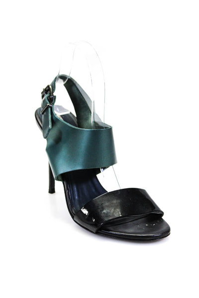Acne Studios Women's Open Toe Strappy Stiletto Sandals Green Size 9