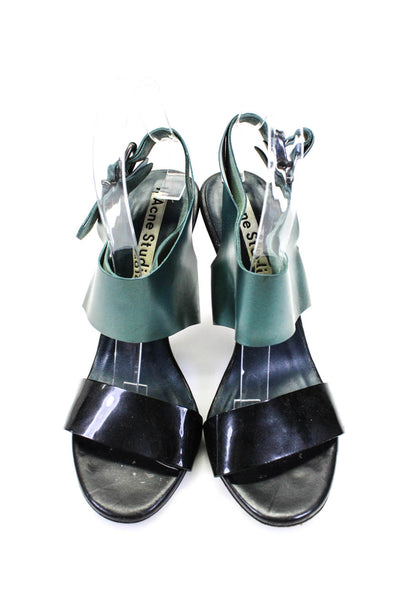 Acne Studios Women's Open Toe Strappy Stiletto Sandals Green Size 9