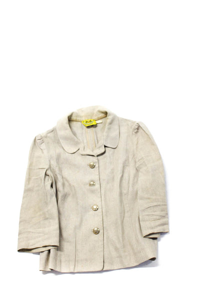 Juicy Couture J. Crew Theory Womens Rounded Collar Blazer Beige Size 4 4 4 lot 3