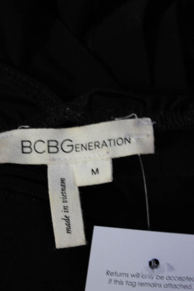 BCBGeneration Womens Black V-Neck Sleeveless Elastic Waist Romper Size M