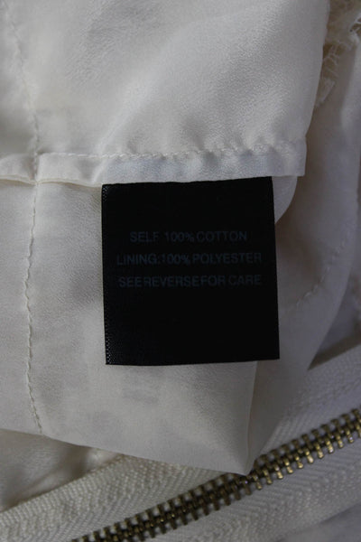 Sattion J. Krucaid Indah Womens Cream Cotton Lace Zip Back Blouse Top Size M