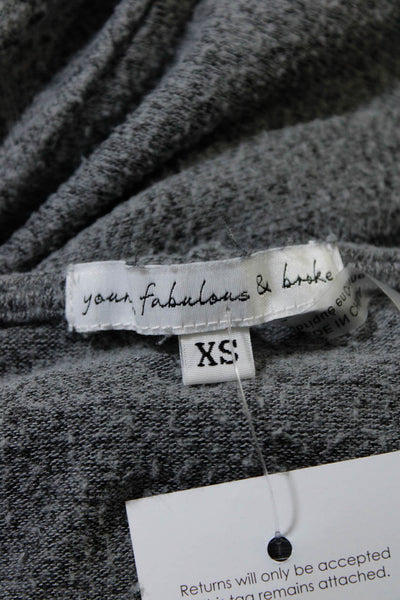 Young Fabulous & Broke Womens Draped Open Front Sweater Cardigan Gray Size XS