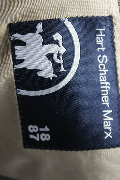 Hart Schaffner Marx Men's Two Button Long Sleeve Cotton Blazer Jacket Brown 40