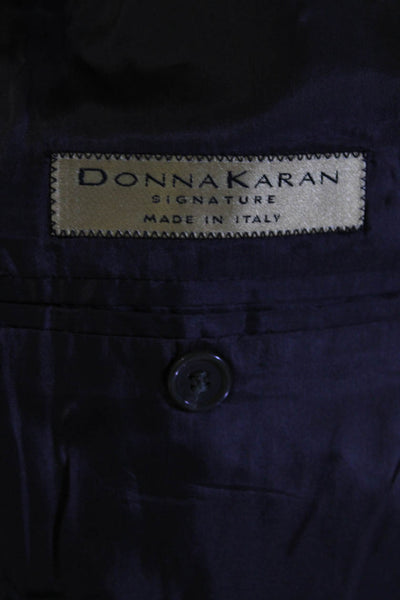 Donna Karan Signature Mens Wool Notched Collar  Blazer Jacket Brown Size 44/38