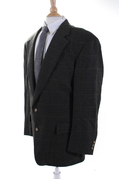 Brooks Brothers Men's Long Sleeve Stripped Mid Length Blazer Jacket Blue L