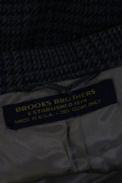 Brooks Brothers Men's Long Sleeve Stripped Mid Length Blazer Jacket Blue L
