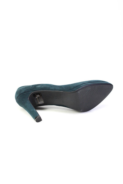 Peter Kaiser Womens Slim Heel Platform Pointed Toe Pumps Green Suede Size 6