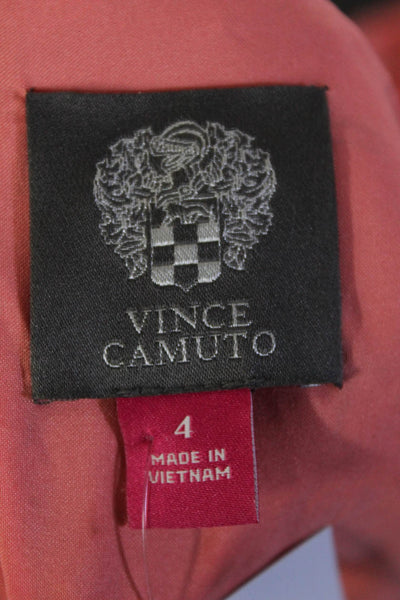 Vince Camuto Womens Back Zip Cap Sleeve Lace Overlay Sheath Dress Peach Size 4