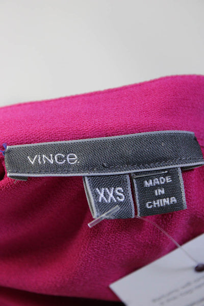 Vince Womens High Neck Drop Shoulder Split Hem Mini Tunic Dress Pink Size 2XS