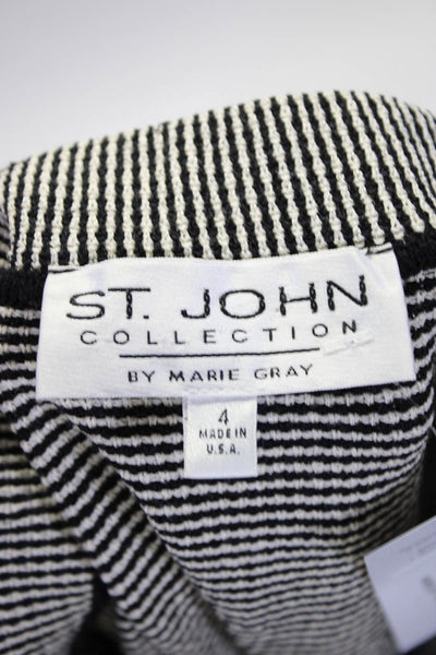 St. John By Marie Gray Womens Black White Santana Knit Pencil Skirt Size 4