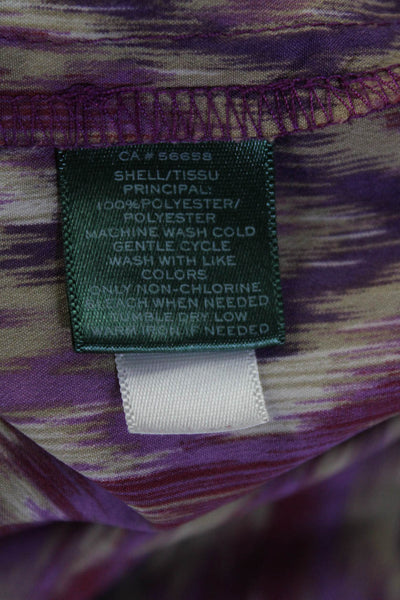 Lauren Ralph Lauren Womens Tie Waist Covered Placket Button Dress Purple Size M