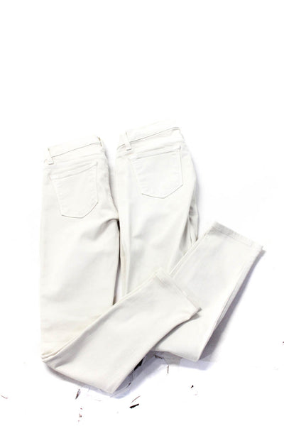 J Brand Womens Cotton Buttoned Colored Skinny Leg Pants Beige Size 24 25 Lot 2