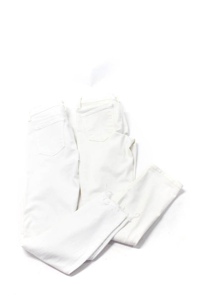J Brand Womens Cotton Distress Colored Skinny Leg Jeans White Size EUR25 Lot 2
