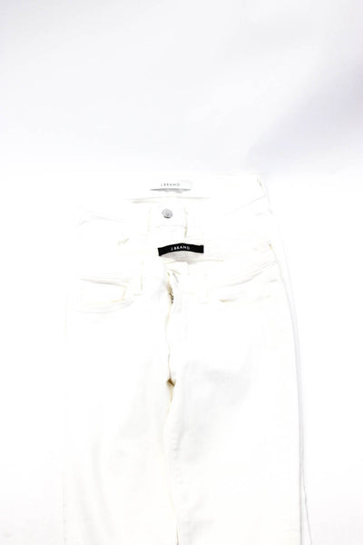 J Brand Womens Cotton Distress Colored Skinny Leg Jeans White Size EUR25 Lot 2