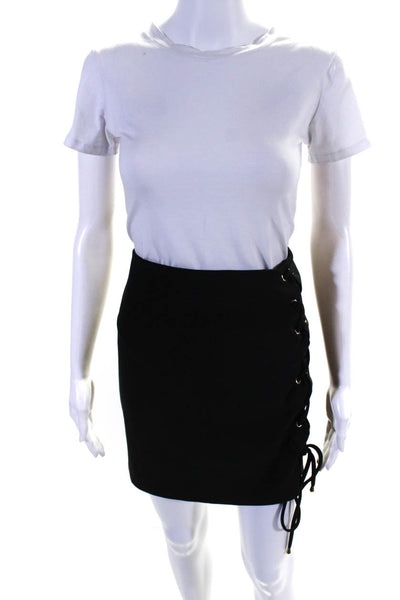 House of Harlow 1960 X Revolve Womens Lace Up Mini Skirt Black Size Extra Large