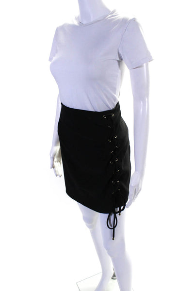 House of Harlow 1960 X Revolve Womens Lace Up Mini Skirt Black Size Extra Large