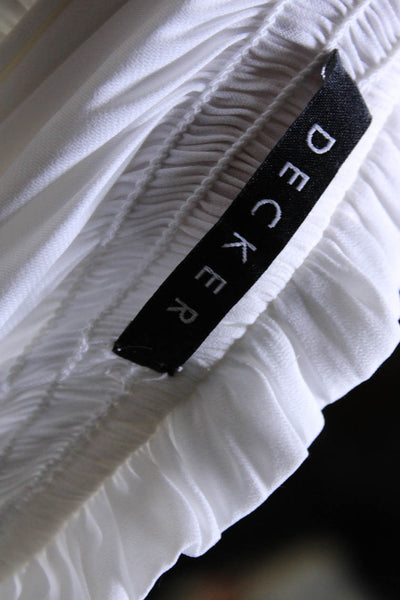Decker Womens Key Hole Neck Tiered A Line Dress White Size Large